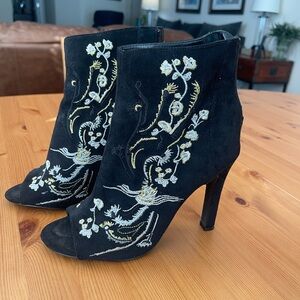 Carlos by Carlos Santana Black Embroidered Heeled Boots